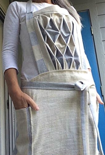 Linen Cotton Overalls Japanese Apron Washed Summer Pinafore Long Apron Artist Smock with Pockets Linen Artisan Natural Crossback Apron