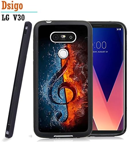 LG V30/LG V30 Plus case/LG V30S Case TPU Black Full Cover Protective for LG V30/V30 Plus/V30S (2017) - Ice and Fire collision
