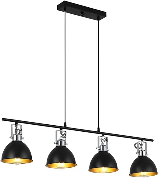H W S Vintage Pendelleuchte Schwarz Retro Hangeleuchte Industrial Leuchtmittel E27 Pendellampe Hohenverstellbar Hangelampe Wohnzimmer Kronleuchter Luster Fur Esszimmer Restaurant Cafe 4 Flamming Amazon De Beleuchtung
