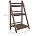 Best Choice Products 3-Tier Indoor Outdoor Multipurpose Folding Wood Plant Storage Display Rack Stand for Flowers, Succulents, Books and Pictures, Brown