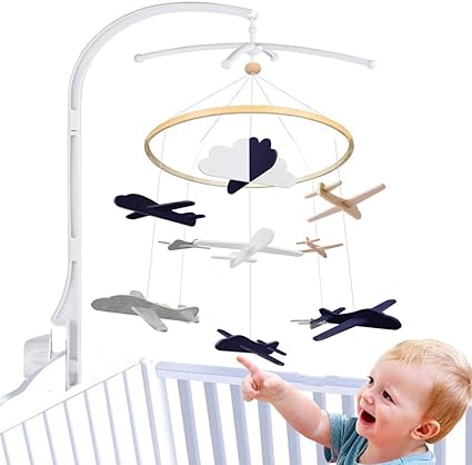 Amazon.com: Cuna móvil, móvil de bebé con soporte móvil para cuna brazo, muebles de guardería para niños, decoración de cama infantil, hecha a mano Woodland móvil vivero, cuna móvil para niños y