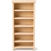 IMIKEYA Dollhouse Miniature Bookshelf, 1 12 Scale Wooden Bookcase | Mini Library Display Shelf Furniture for Bedroom Living Room Study and Mini House Decoration