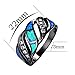 Junxin Top 10 KT Black Gold Plated Wave Ring,Women and Man Wedding Engagement Promise Rings,blue opal Cross rings to Show You Unlimited Beauty and Self confidence