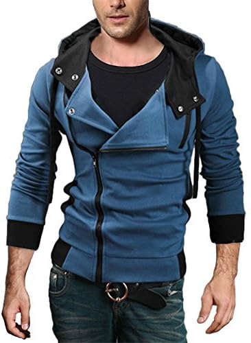 CNSELL Men's Oblique Zipper Jacket Cosplay Costumes Hoodie II Coat