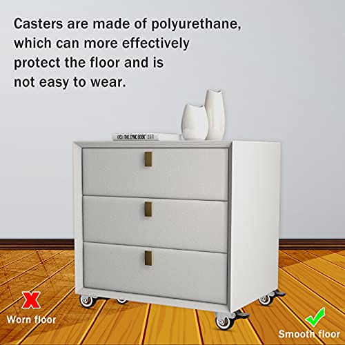 Molen 1.5" Low Profile Casters Wheels Soft Rubber