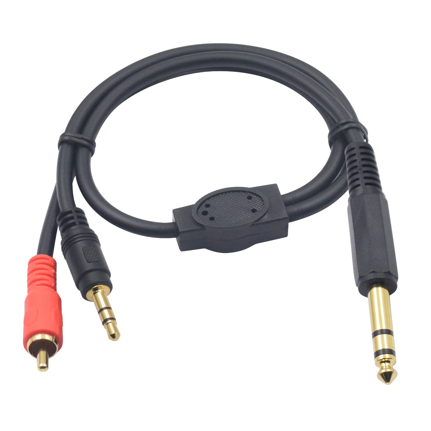 Duttek 6.35mm 1/4" to RCA Male and 3.5mm 1/8" Male Stereo Audio Cable,6.35mm to 3.5mm Audio Jack,RCA to 6.35mm Audio Cable Extension Cord for Headphones, MP3 Players, DVD Players, 50cm