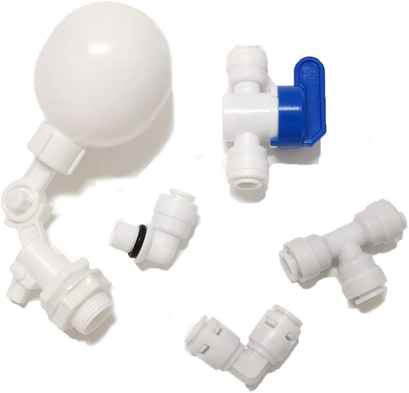 L+15 Feet Pipe 1/4 inch Tube Float Valve Kit for RODI System Tubing OD