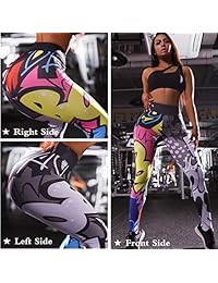 Leggings Deportivos dama Cintura Alta 3D Impreso Yoga Pantalones Running Pantalones Mallas Gris