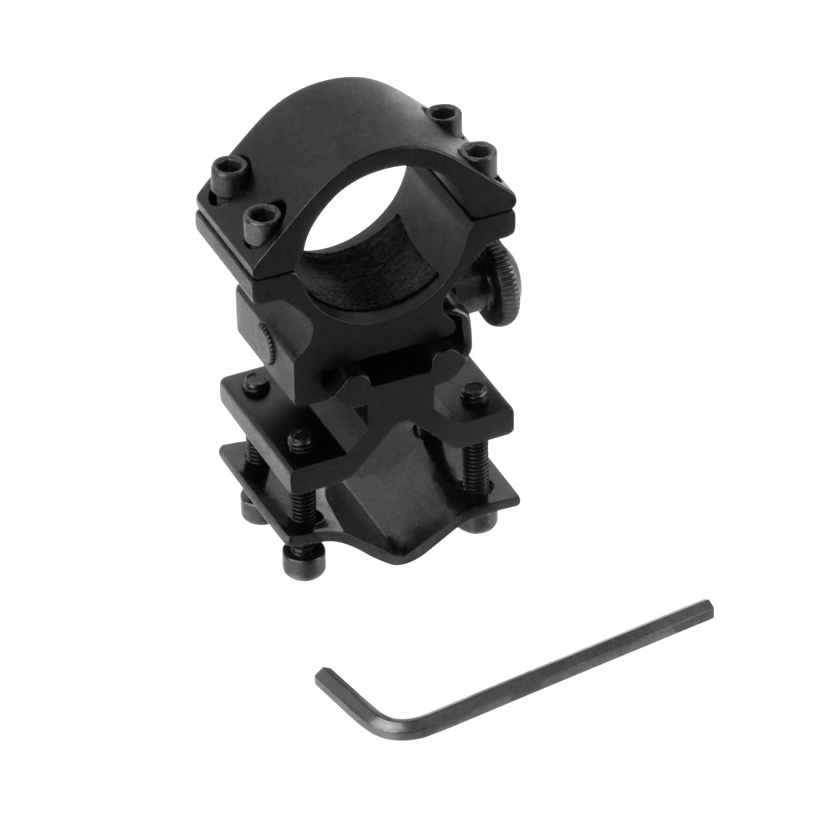 ToopMount Mount Adapter 25.4mm/1" Flashlight Mount Metal Bracket with Detachable Tube Adapter Clamp Clip 20mm Rail Mount