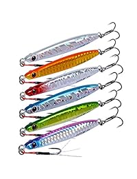 Goture vertical Jigs Metal Jigging señuelo de pesca con agudos gancho, plomo hundimiento señuelos 2,76 en 0.71oz 3,15 pulgadas 1.06oz (paquete de 3)