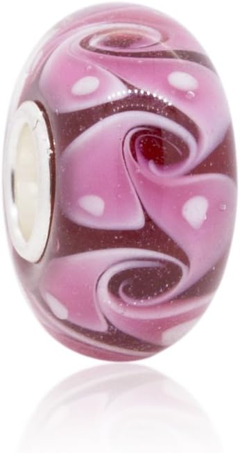 Everbling Murano Glass Bubble 925 Sterling Silver Bead Fits European Charm Bracelet