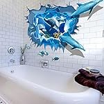 Towallmark 23.6*35.4" PVC Dolphin Sea Ocean Bathroom Decor 3D Wall Stickers