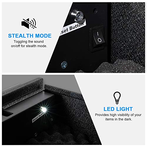 RPNB Handgun Safe, Smart Pistol Safe w/5-Digit PIN Keypad Gun Security Safe with LED & RFID Quick Access, Anchoring on Floor, Wall,Desk or Closet - Thumbnail 3