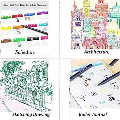 Fineliner Color Pen Set, Fine Line Point Drawing Marker Pens for Writing Journaling Planner Coloring Book Sketching Taking Note Calendar Art Projects Office School Supplies (18 Colors)