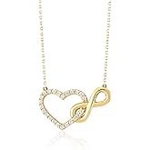 Your Always Charm Infinity & Heart Y-Necklace for Women - Trendy Layered Gold Plated Chain, Dainty Romantic Jewelry Gift