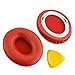 Geekria QuickFit Replacement Ear Pads for Beats SoloHD On-Ear Headphones, Ear Cushions, Repair Parts (Red)