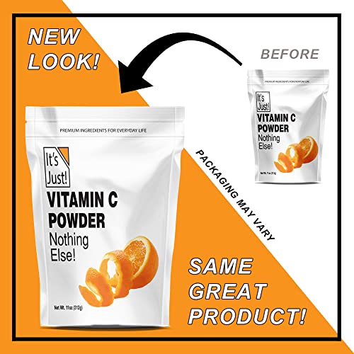 It's Just! Vitamin C Powder, 100 Pure Ascorbic Acid, Food Grade, Immune Support, Homemade