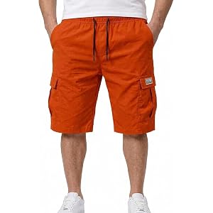 Sport Cargo Shorts - Men’s Casual Tactical Style Drawstring Stretch Cargo Shorts