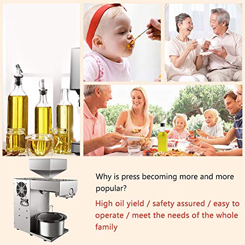 3000W Commercial Peanut Oil Press Machine Industrial Automatic Sunflower Extractor Screw Press Rapeseed Presser Oil Seed Expeller Maker for Nut Castor Coconut Pumpkin Olive Canola Sesame - Thumbnail 2