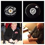 Bobby Hull Dennis Hull Chicago Blackhawks Signed Autograph Hockey Puck. BM Authentics COA Included