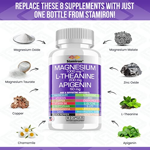 Magnesium Complex 1000mg L Theanine 200mg Apigenin 50mg Supplement with