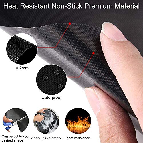 Grilling Mats for Outdoor Gas Grill - 100% Non-Stick BBQ Grill Mats, Heavy Duty, Reusable, and Easy to Clean - Works on Electric Grill Gas Charcoal BBQ,FRSHALOUIS 5 Pack 15.75 x 13 inch