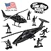 TimMee Black Helicopter Plastic Army Men - 8pc SWAT Chopper Playset: Made in USA