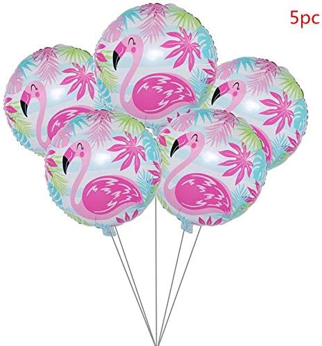 5pcs Flamingos Theme Party Foil Balloons Hawaii Party Wedding Decorations Birthday Party DIY Decorations Kids Balloon Baby Shower Event Party (5pc)