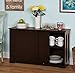 SilkWood Studio Pacific Sliding Doors Stackable Cabinet, Espresso