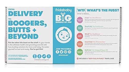 Large Health and Grooming Baby set by Fridababy | Big Bundle of Joy includes NoseFrida, Windi and other baby essentials for new parents