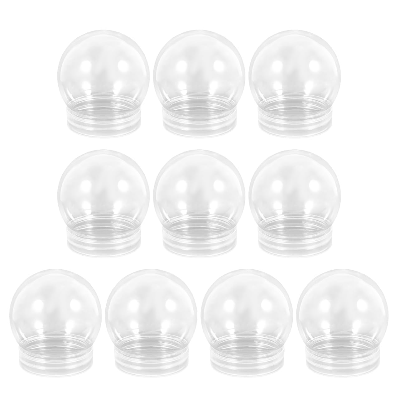 ifundom Diy Clear Plastic Water Globe Snowball Accessories 3-Inch Round Empty Snow Globe Kit with Screw Cap for Christmas Craft Decoration