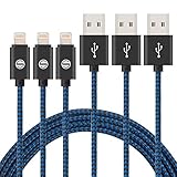 SGIN Micro USB Cable,3-Pack 10ft Nylon Braided Charging Cord - Extra Long USB 2.0 Sync and Charge for Android Devices, Samsung Galaxy, Sony, Motorola Nokia,and More(Blue Black)