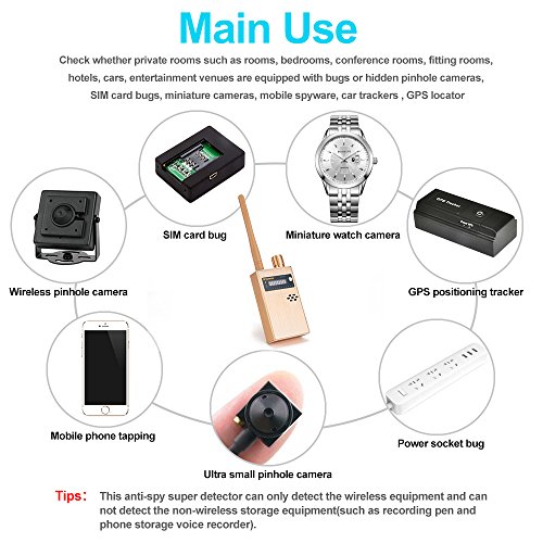 Dooreemee Anti-spy Electronic Bug Detector Hide Camera RF Signal Detector [Upgraded Version],GPS Tracker Wireless Radio Frequency Ultra-high Sensitivity GSM Device Finder Scanner - Thumbnail 3