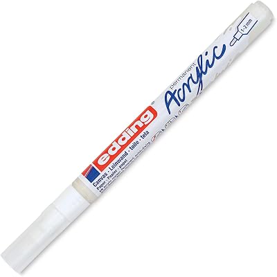 edding 5300 White Acrylic Marker Pen Fine Round Tip 1-2 mm Waterproof
