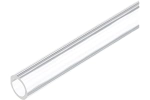 Rebower 12" Clear Plastic Rigid Pipe 10mm x 14mm(3/8" x 0.55") Acrylic Tube Round Polycarbonate Tubing, [for Plumbing, Hydraulics, Pneumatics, Aquarium, DIY]