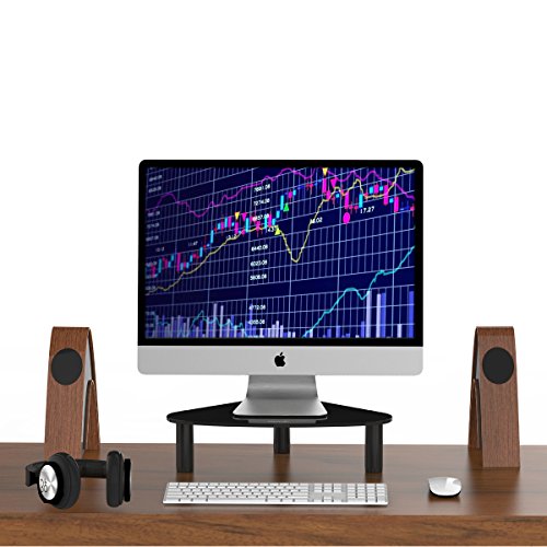 Hemudu 2 Pack Computer Monitor Riser | Triangle Save Space Desktop Corner Stand for Computer Monitor & Laptop Black HD01B-203 - Thumbnail 7