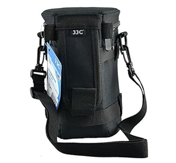 JJC dlp-5 120 x 220 mm Deluxe Objektiv Tasche mit Umhängeband, wasserabweisend, Schwarz