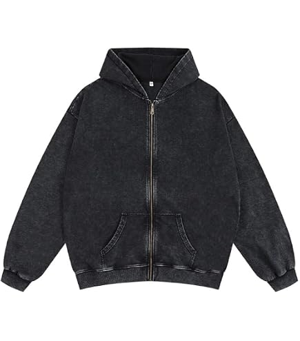 DXSHCV Oversized Mens Hoodies Vintage Hoodie for Men Zip Up