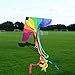 BESTOYARD Kite Huge Rainbow Kite for Kids and Adults Colorful Kite with 100M Flying String,78 Inches Wide,4 Tails
