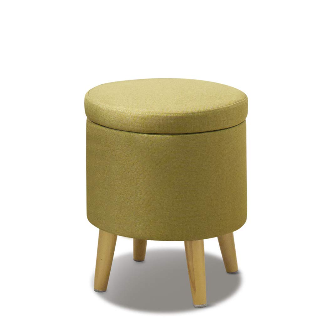 Amazon Com Zhangy Round Flax Storage Ottoman Large