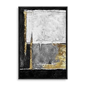 Framed Home Artwork Golden Abstract Art for Living Room Bedroom