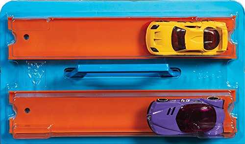 Hot Wheels Toy Cars & Track Set, Race Case Playset with 2 Vehicles in 1:64 Scale, Dual Launcher for Side-By-Side Racing & Portable Storage Container