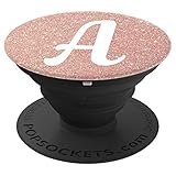 Pop Socket Cell Phone A Initial rose gold Capital Letter A - PopSockets Grip and Stand for Phones and Tablets