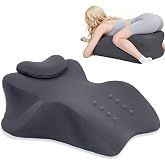 Memory Foam Intimacy Pillow for Couples, Airbag Adjustable Wedge Pillows | Inflatable Multi-Position Posture Lift Pillow for Bed &amp; Lounge, Ergonomic Back, Hip &amp; Spine Support, Washable Cover &ndash;Gray