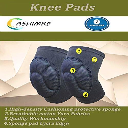 CASHIMRE Sports ASnti-Collision Sponge Knee Pads Dance Knee Pads Professional Volleyball Knee Pads Football Knee Pads (black)
