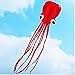Babrit Kite Power Easy Flyer Kite Large Octopus Kite with Handle and String Sport Kite Outdoor Toy for All Ages Red Color