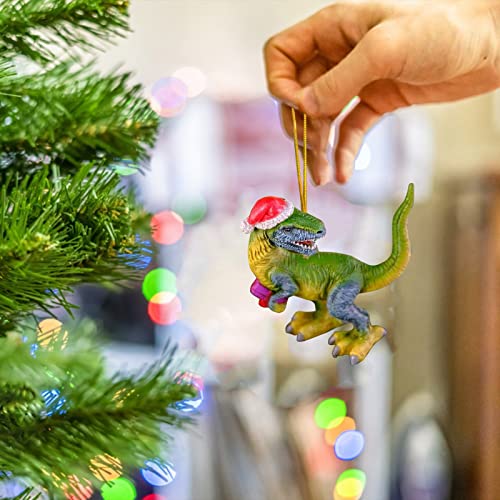 3D Christmas Dinosaur Decoration Pendant Pendant Christmas Ornaments for Home Christmas Tree Decor (B)