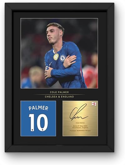 Win FC Cole Palmer A4 Framed Photo Display - Digital Signature Gift