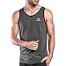 OGEENIER Men's Dry Fit Workout Tank Tops Muscle Gym Sleeveless T-Shirts Fitness Bodybuilding Running Tank Top Shirt,Grey,M