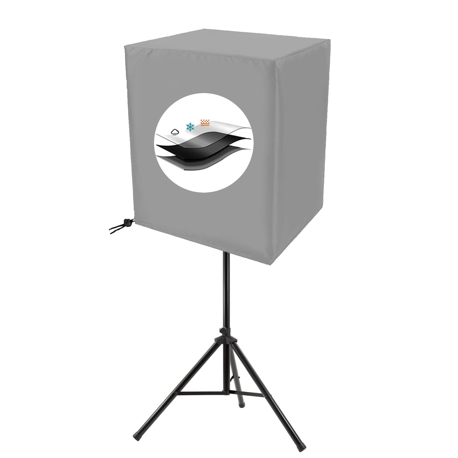 Photo 1 of 15 Inch Outdoor Speaker Cover - PA/DJ Lightweight Powered Speaker Cover, Upright Protective Cloth Cover - Sand Proof Dustproof Waterproof Protection - Gray